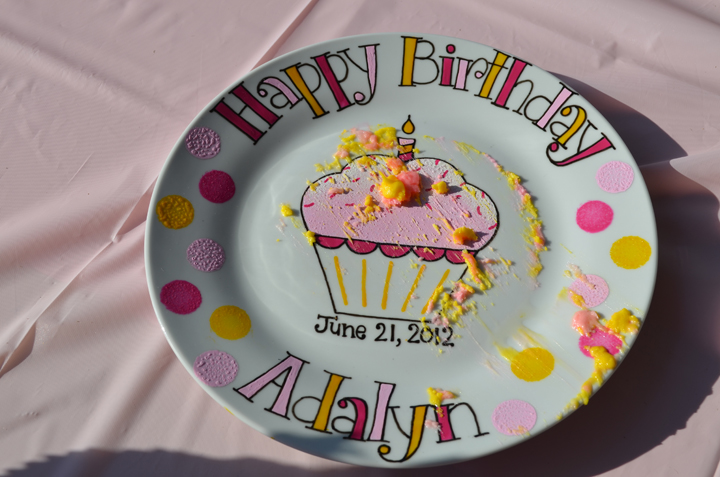 This plate was Adalyn's gift from her Mommy and Daddy.